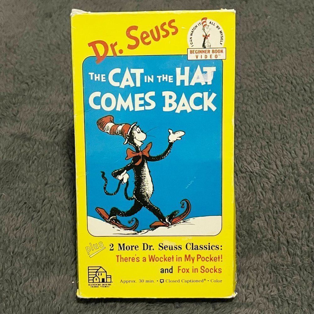 🔮‎ 5/$25 Vintage Dr. Seuss The Cat in the Hat Comes Back VHS